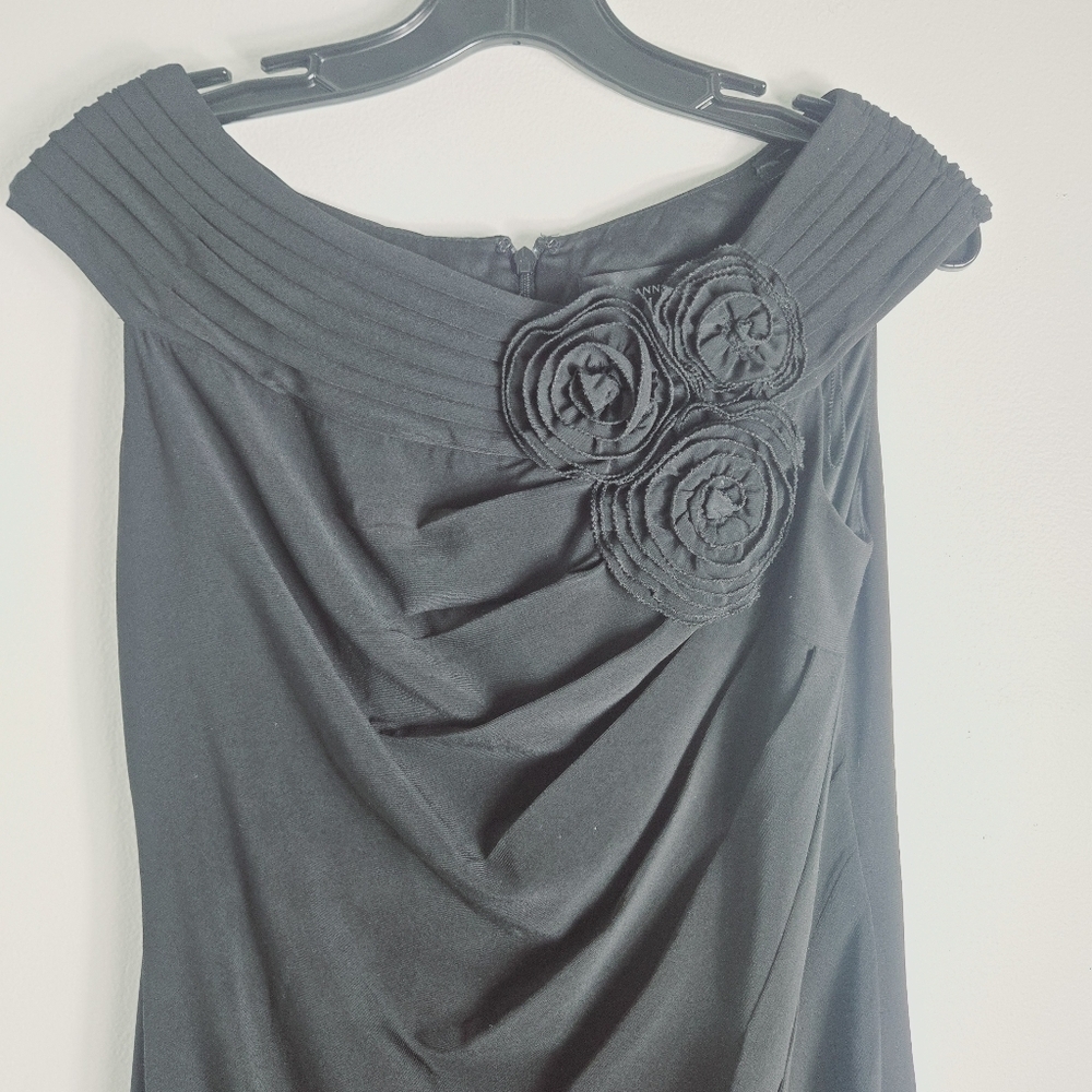 Adrianna Papell Black Cocktail Knee Length Sleeveless Pleated Dress - Picture 2 of 7